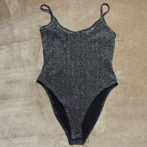 Forever 21 Glittery Black Bodysuit